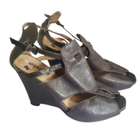 FarylRobin for Anthropologie peep toes cut out wedge heels sandals - Picture 1 of 7